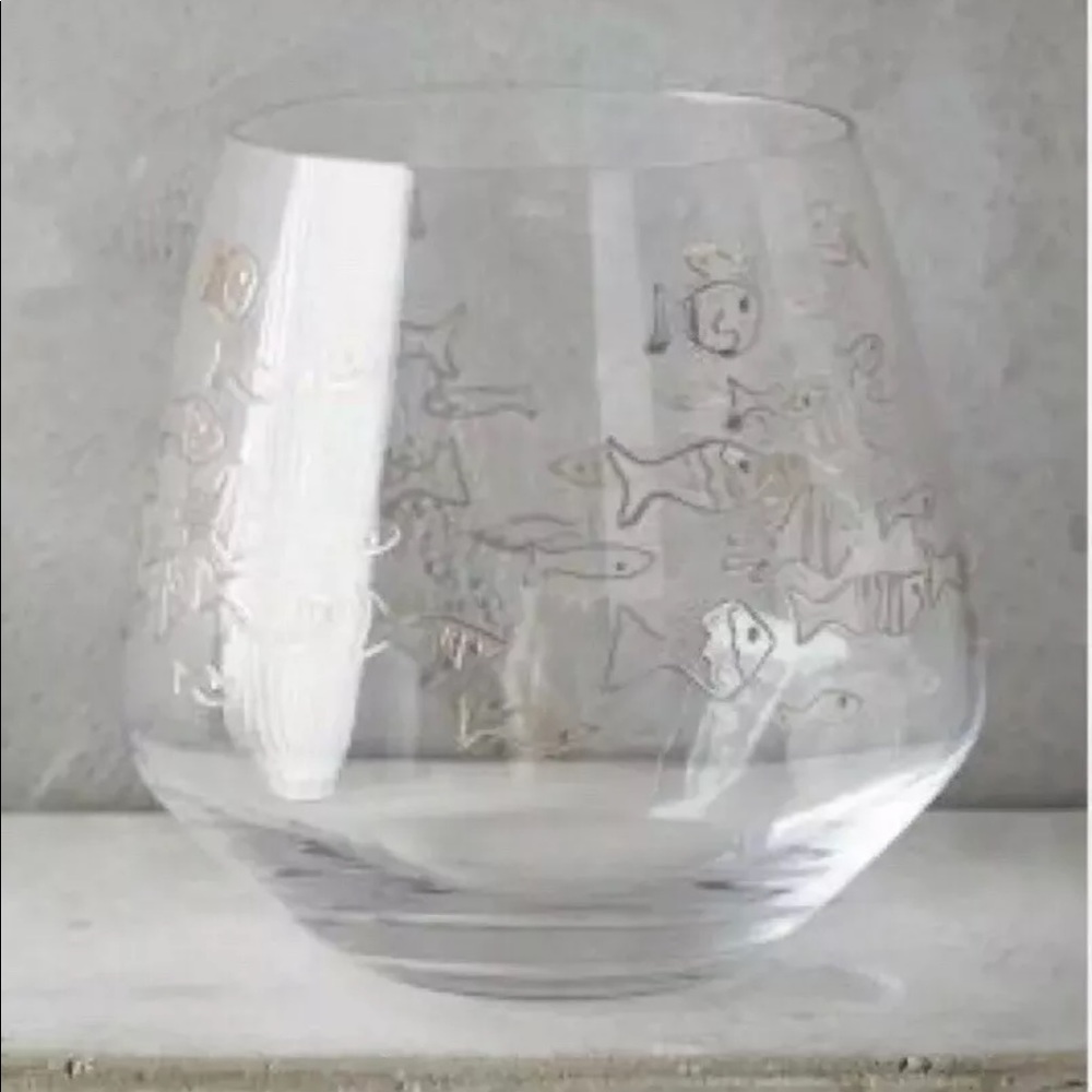 Anthropologie etched fish glasses new 🌟🌟